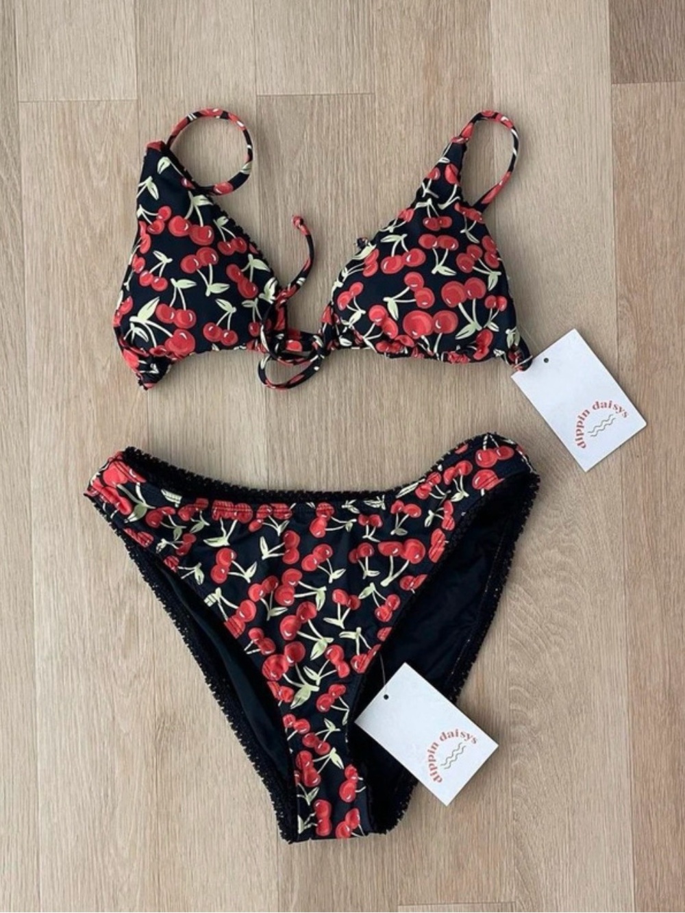 Dippin' Daisy's Black Cherry Print Bikini Set